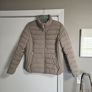 Michael Kors Taupe Quilted Puffer Jacket